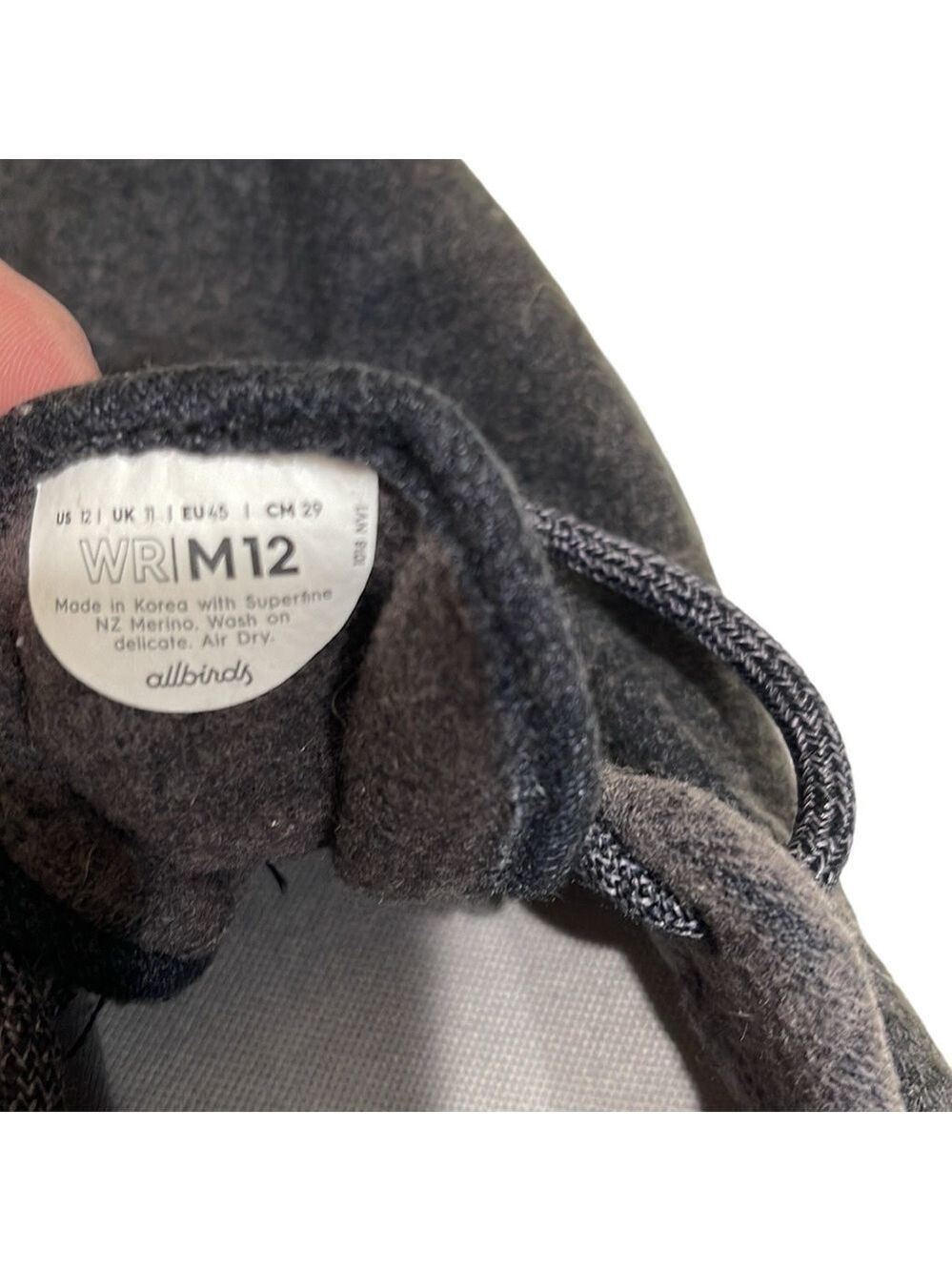 Allbirds Wool Runner Sneakers Men’s SZ 12 Black - Picture 7 of 7
